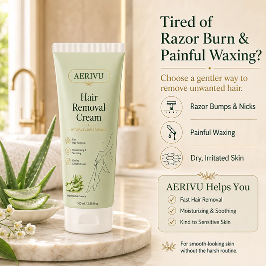 AERIVU™ Natural Gentle Hair Removal Cream | For Women & Men, Sensitive Skin