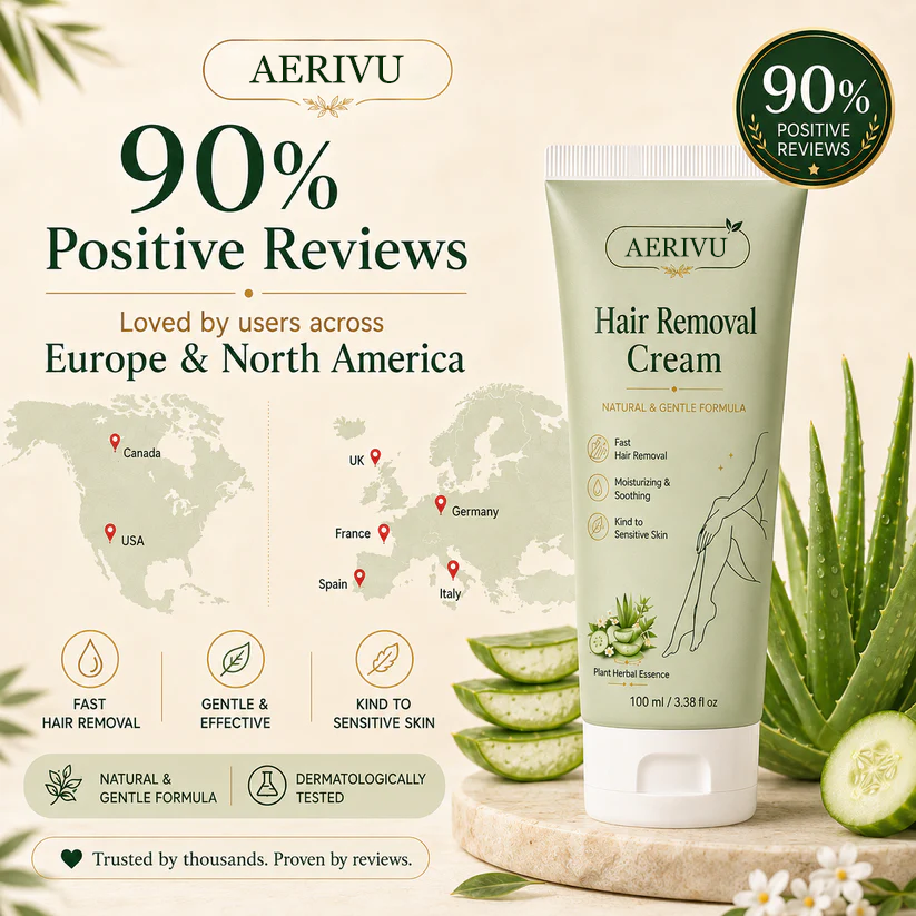 AERIVU™ Natural Gentle Hair Removal Cream | For Women & Men, Sensitive Skin