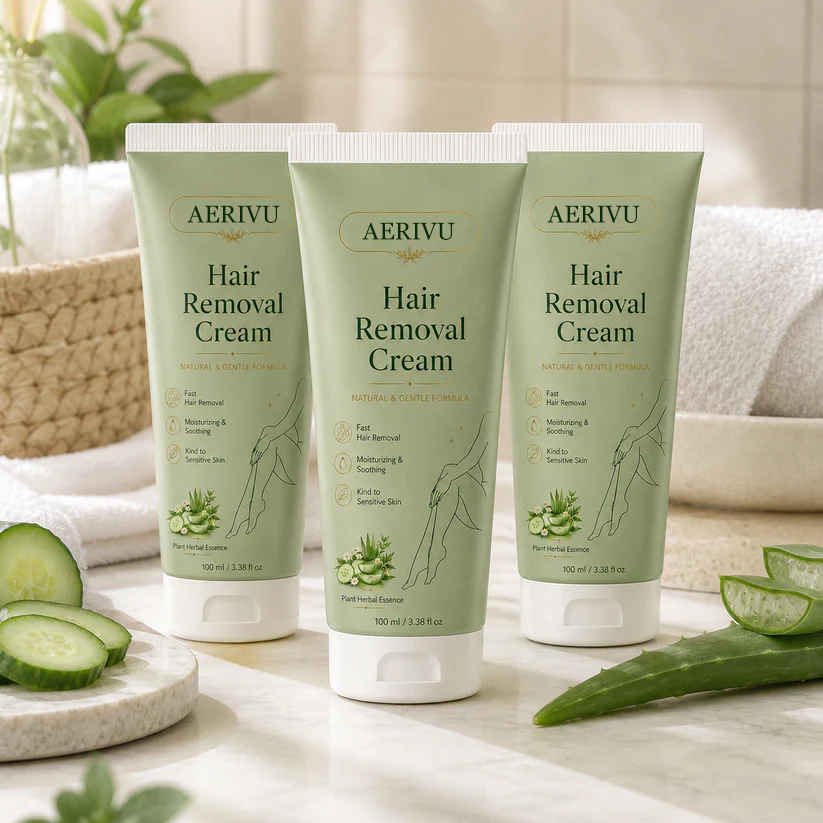 AERIVU™ Natural Gentle Hair Removal Cream | For Women & Men, Sensitive Skin