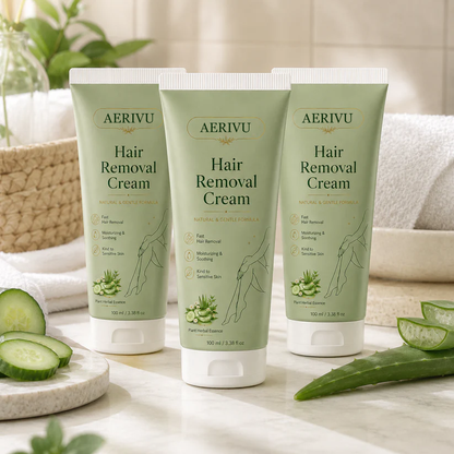 AERIVU™ Natural Gentle Hair Removal Cream | For Women & Men, Sensitive Skin