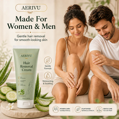 AERIVU™ Natural Gentle Hair Removal Cream | For Women & Men, Sensitive Skin