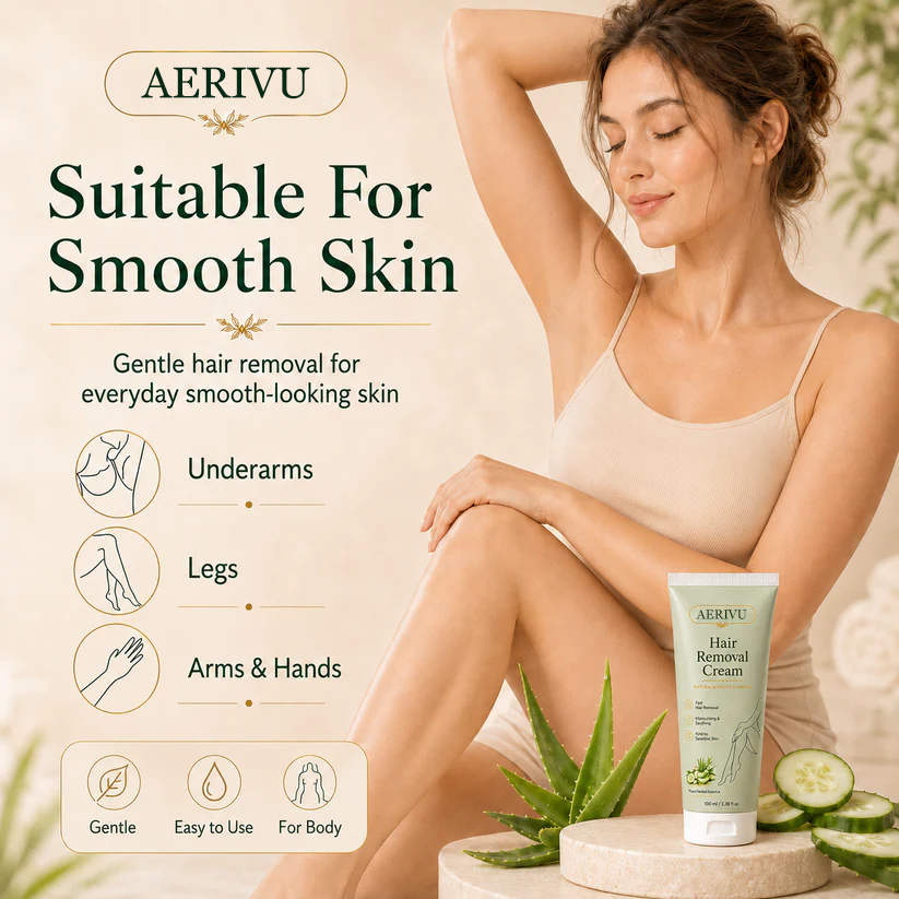AERIVU™ Natural Gentle Hair Removal Cream | For Women & Men, Sensitive Skin